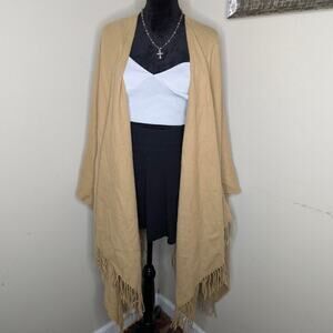 Tan fringe cardigan with fringes